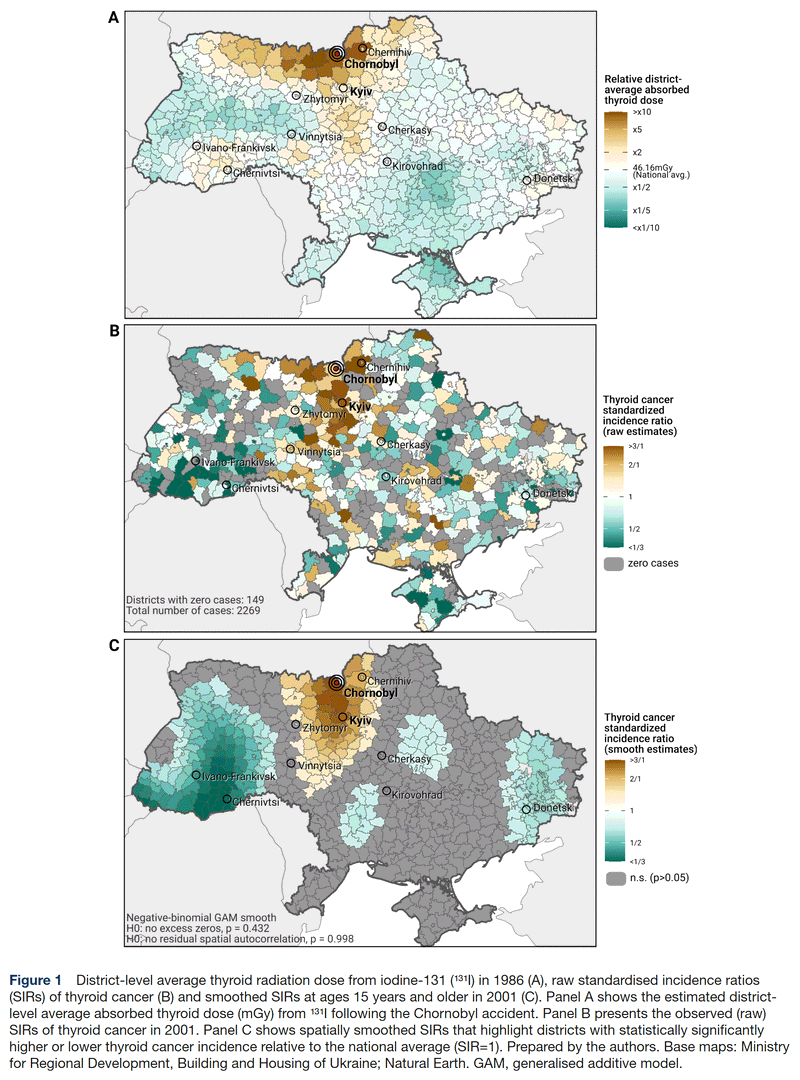 Teaser image for Tracing echoes from the past: a district-level analysis of thyroid cancer incidence and radiation exposure in post-Chornobyl Ukraine
